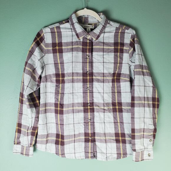 Toad & Co Womens Heather Gray Plaid Lightfoot LS Flannel Shirt Size Small - Picture 1 of 6